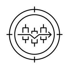 Obraz premium Precision Time-Based Trading – Candlestick Chart in Crosshair Representing Accurate Timing