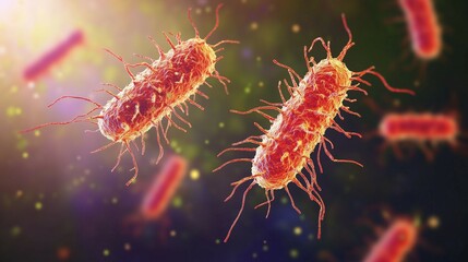 microscopic view cell of e coli bacteria cellular components 