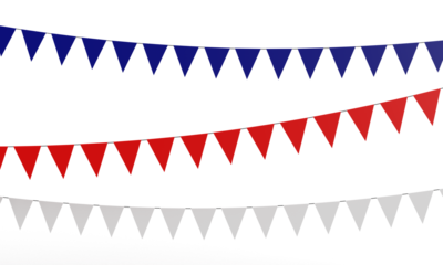 Red blue white coloe triangle flag street dicut object happy republic australia day sunday 26 january 2025 year asia country australian national celebration emblem event party government politic icon 
