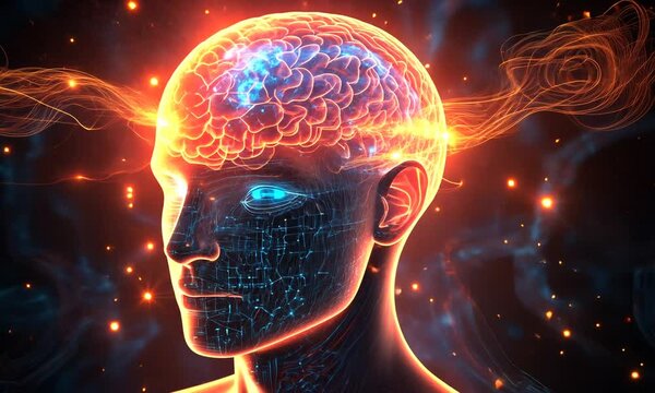 Exploring the Intersection of Technology and Human Consciousness Through a Surreal Brain Imagery