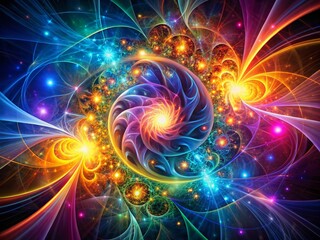 Abstract Light Energy Background - Fractal Artwork for Creative Graphic Design Showcasing Vibrant Colors and Dynamic Patterns for Modern Digital Art Projects and Visual Inspiration