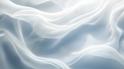 Obraz premium Elegant white waves cascading gently across a sleek, abstract white background 
