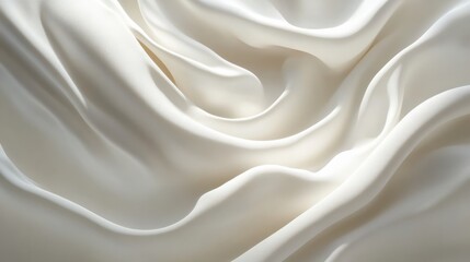 Fototapeta premium Elegant white waves cascading gently across a sleek, abstract white background 