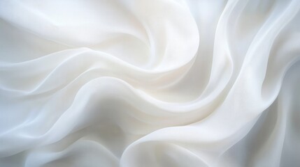 Obraz premium Elegant white waves cascading gently across a sleek, abstract white background 