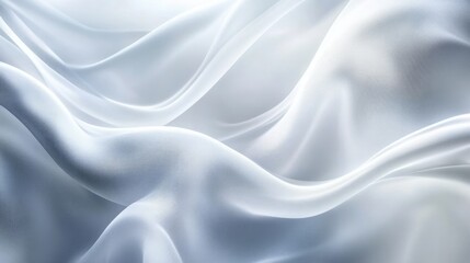 Fototapeta premium Elegant white waves cascading gently across a sleek, abstract white background 