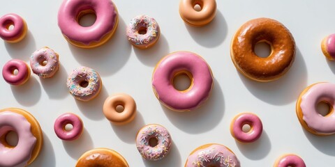 Delightful Colorful Donuts Glazed and Ready to Indulge.