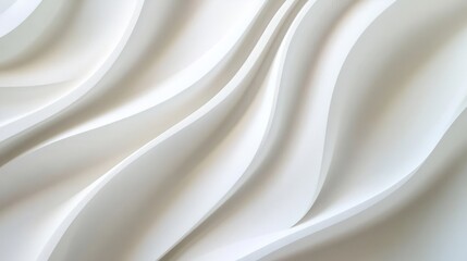 Smooth white waves forming an abstract flow across a minimalistic white background