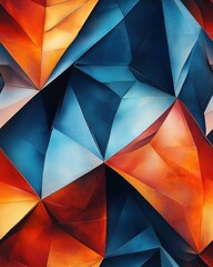 Dynamic geometric patterns in abstract art modern gallery digital artwork vivid colors close-up view creative design concepts