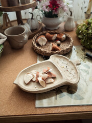 Details for Crafting Teddy Toys on a Table with Flowers