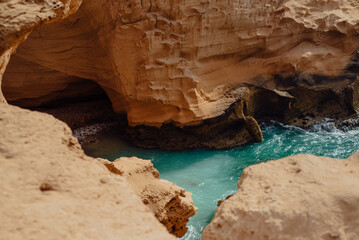 Vibrant Turquoise Coastline Along Morocco's Scenic Shores