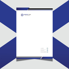 Blank Blue Modern company letterhead Design Template
