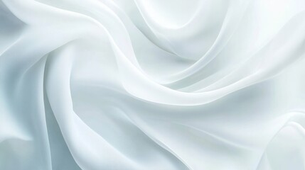 Obraz premium Subtle, soft white waves curving gently on an all-white background for a serene, abstract feel