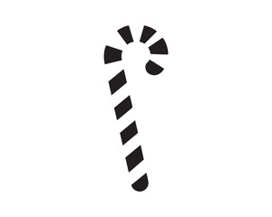 Minimalist Candy Cane Silhouette Vector for Holiday and Christmas Designs