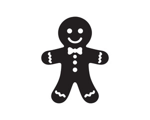 Festive Gingerbread Man Silhouette Vector: Perfect for Holiday and Christmas Designs