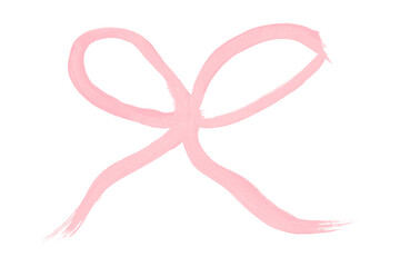 Pink brush stroke isolated on transparent background.