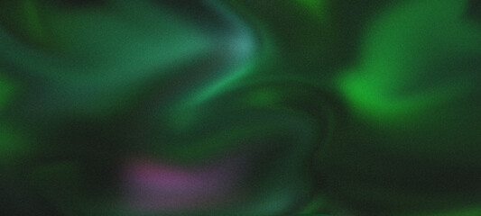 Grainy gradient background green grey abstract glowing color wave black backdrop glowing vibrant dark noise texture banner design