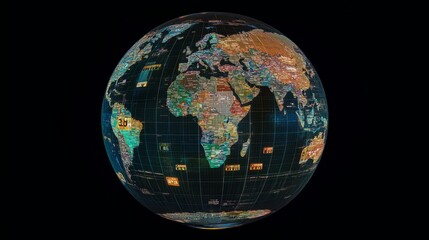 Digital Globe Representing Global Economic Policies in Detail