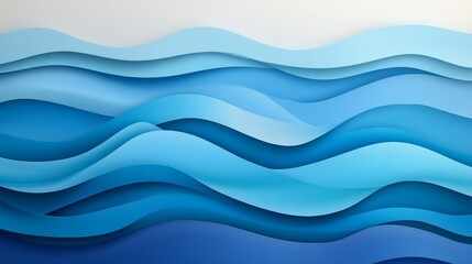 The image is a blue wave with white background