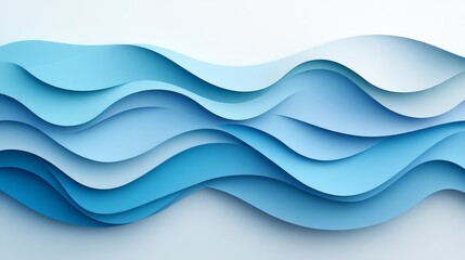 Obraz premium The image is a blue wave with white background