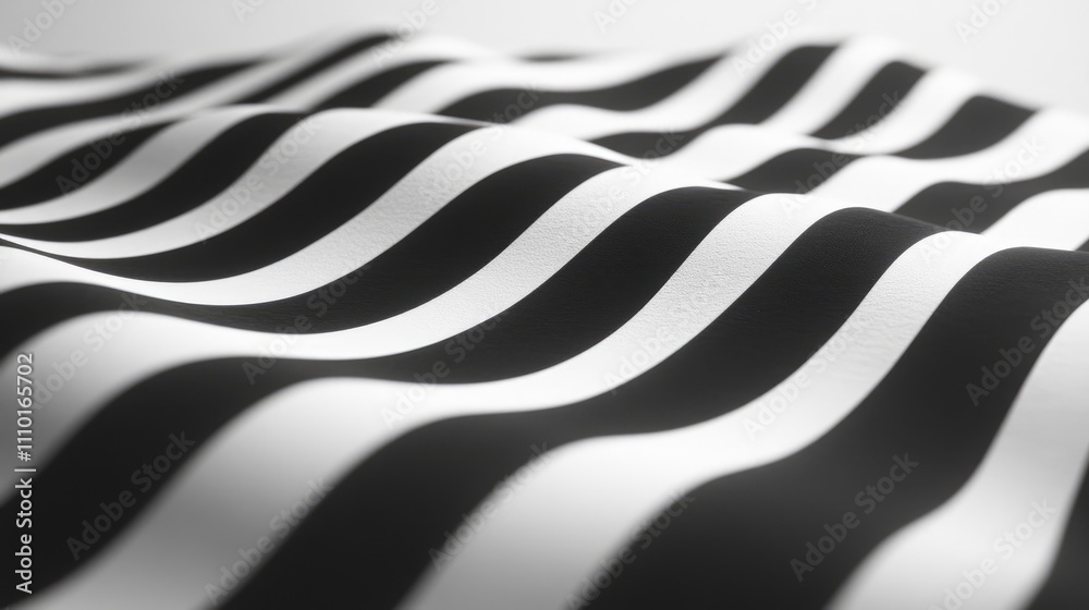 Aufkleber Monochrome wavy abstract ink patterns creating dynamic texture and depth for artistic and design applications.