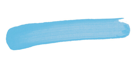 Light blue brush stroke isolated on transparent background.