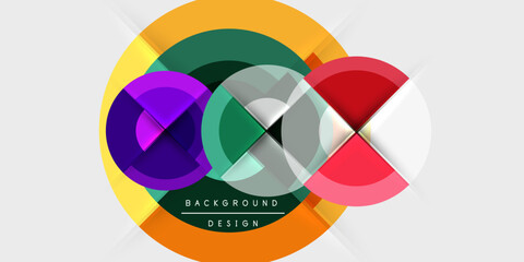 Techno circles and semi circles. Vector Illustration For Wallpaper, Banner, Background, Card, Book Illustration, landing page