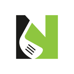 Letter N Hockey Logo. Field Hockey Logo Concept With Hockey Stick Symbol