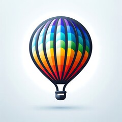 Fototapeta premium Colorful hot air balloon graphic illustration.