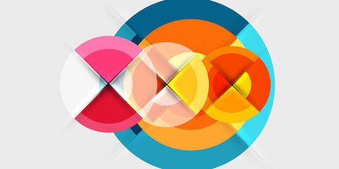 Obraz premium Techno circles and semi circles. Vector Illustration For Wallpaper, Banner, Background, Card, Book Illustration, landing page