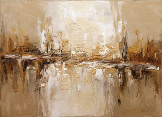 Art dry oil pastel painting canvas painting wall. impressionism, beige, white, warm gray, soft tones, abstract texture pastel color stain brushstroke texture