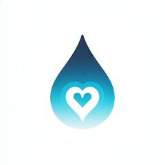 Abstract design featuring a heart inside a droplet.