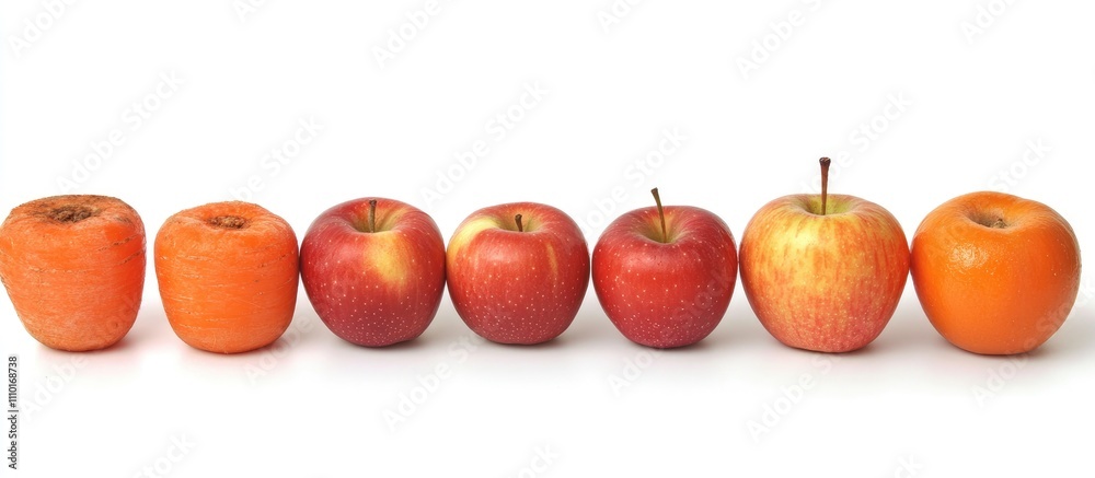 Poster carrot and apple salad with honey and fresh fruits on a clean white background ideal for healthy eat