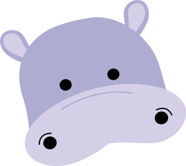 cute hippo design with a big nose