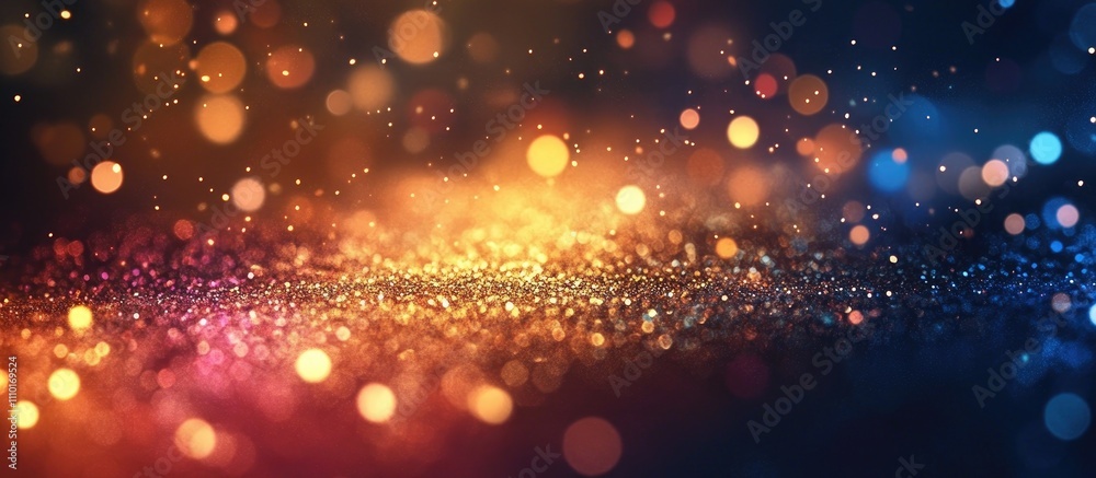 Poster colorful bokeh lights creating a festive shimmer for christmas and new year celebrations background
