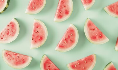 Fresh Watermelon Slices Pattern - Summer Fruit Refreshment Concept
