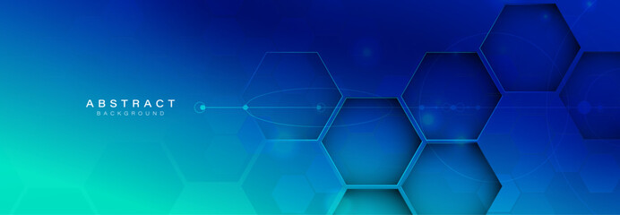 Blue Hexagonal Abstract Background Design