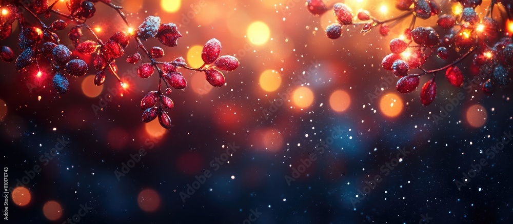 Aufkleber vibrant festive backdrop with out of focus bokeh lights in red yellow and blue creating a decorative