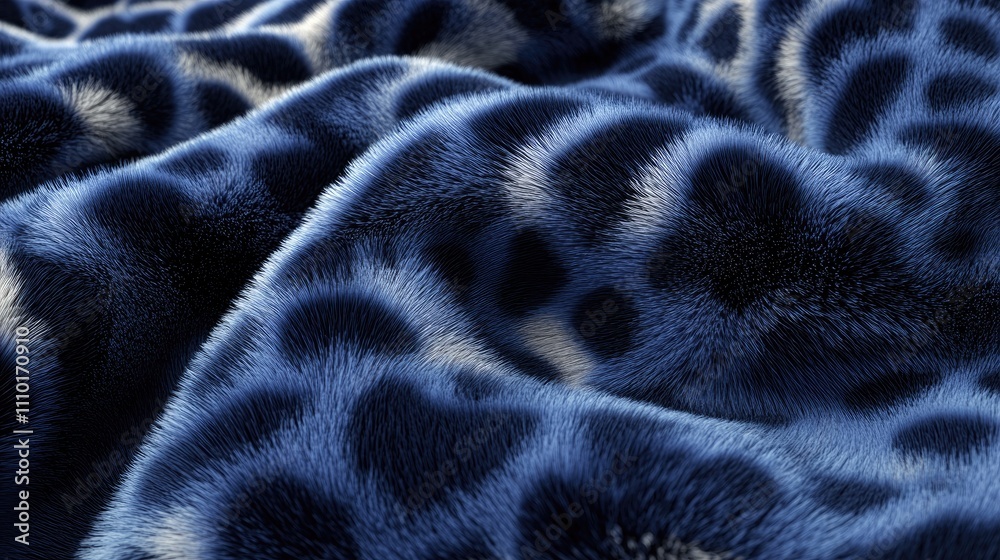 Poster blue and purple leopard print fur fabric texture abstract background for fashion and design projects