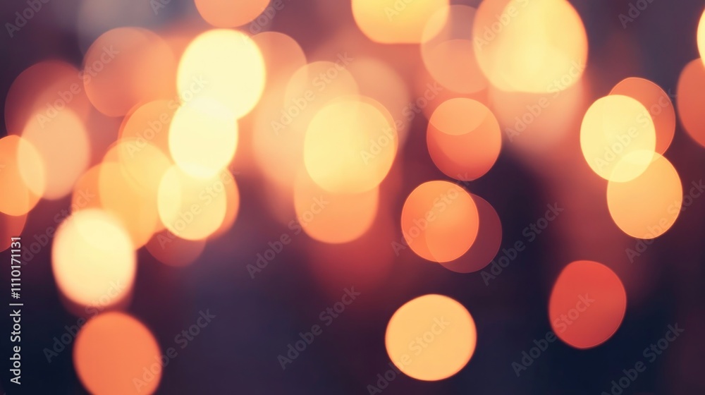 Poster Abstract blurred background with warm glowing bokeh lights representing customer relationship management and connectivity concepts in business.