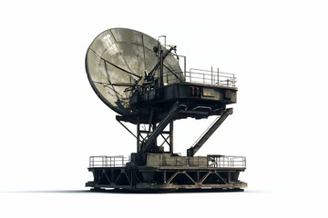 A large, industrial satellite dish used for communication and data transmission.