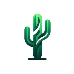 Obraz premium Stylized green cactus illustration.