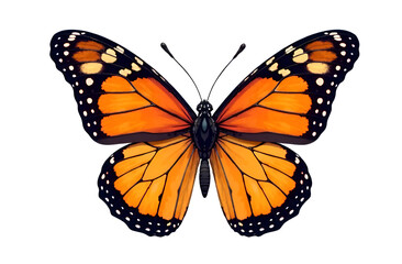 Beautiful multicolored butterfly on a white background