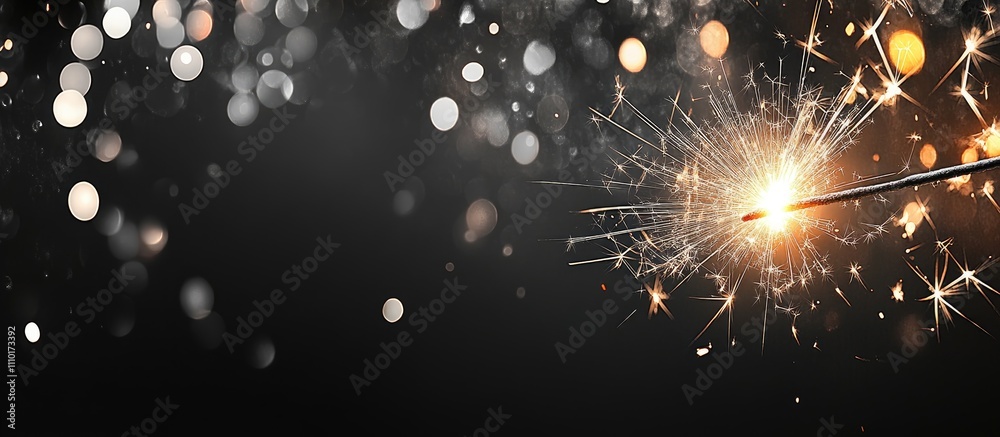 Poster sparkler igniting festive sparks with a dark background perfect for text overlay and celebration the