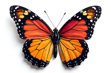 Fototapeta premium Beautiful multicolored butterfly on a white background