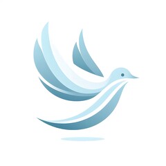 Obraz premium Stylized blue bird in flight.