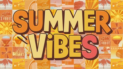 Summer Vibes, Retro Collage Design for Summertime Promotion