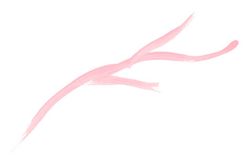 Pink brush stroke isolated on transparent background.