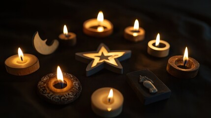 A striking representation of religious tolerance with a circle of light encompassing symbols from various religions, symbolizing spiritual harmony and mutual respect, minimalist composition