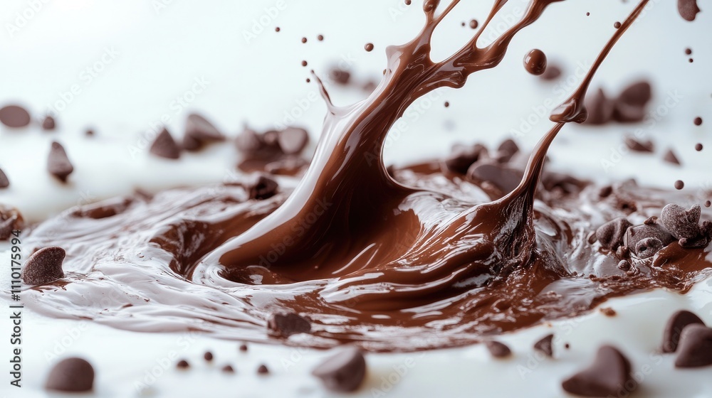Aufkleber rich chocolate and milk swirl creating an elegant splash effect on a clean white background perfect 