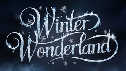 Obraz premium Frozen Winter Wonderland, Magical Ice Typography Design for Holiday Cards, Winter Posters & Festive Greetings